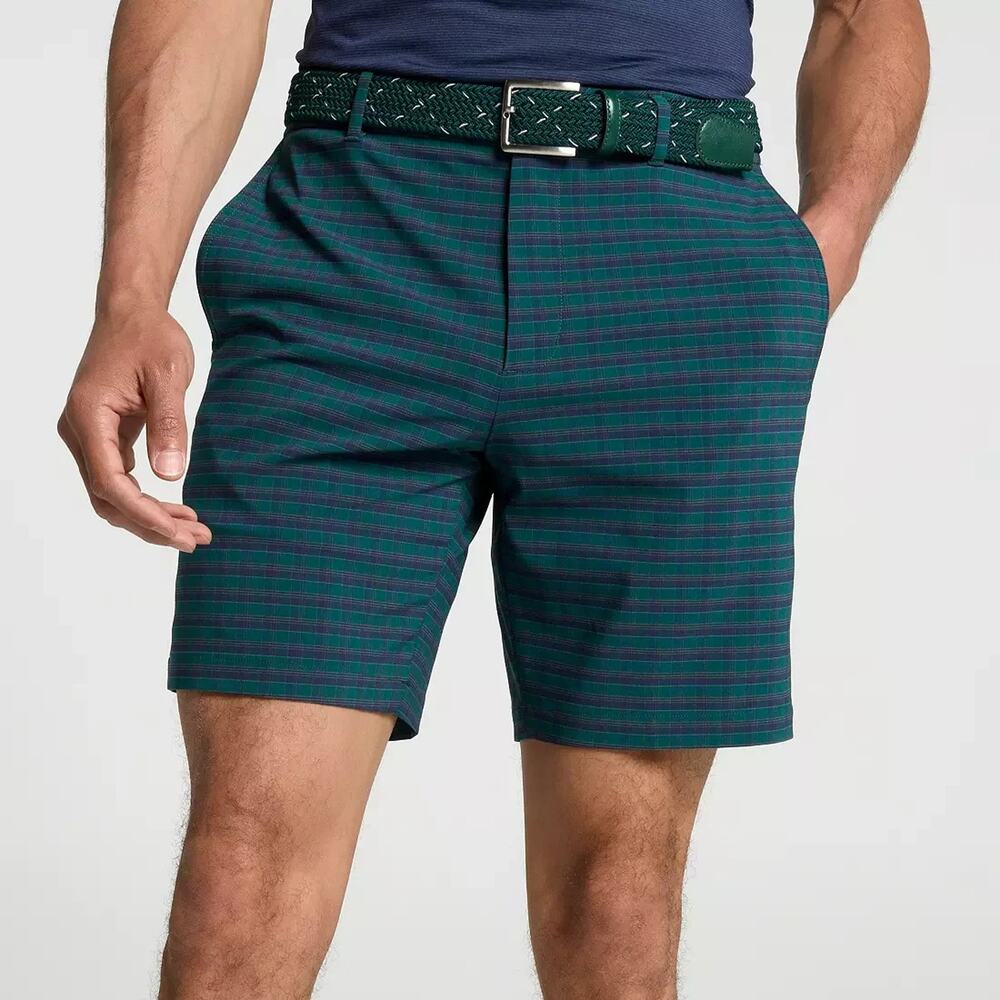 Walter Hagen Performance 11 Golf Shorts Men’s 42 Green Navy Plaid NWT